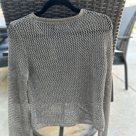Anthropologie Sweater, size S, NWT grey/silver chain link appearance. - Picture 4 of 4